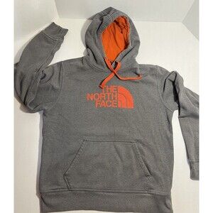The North Face Mens Half Dome Pullover Logo Hoodie Color Gray Orange Size Medium